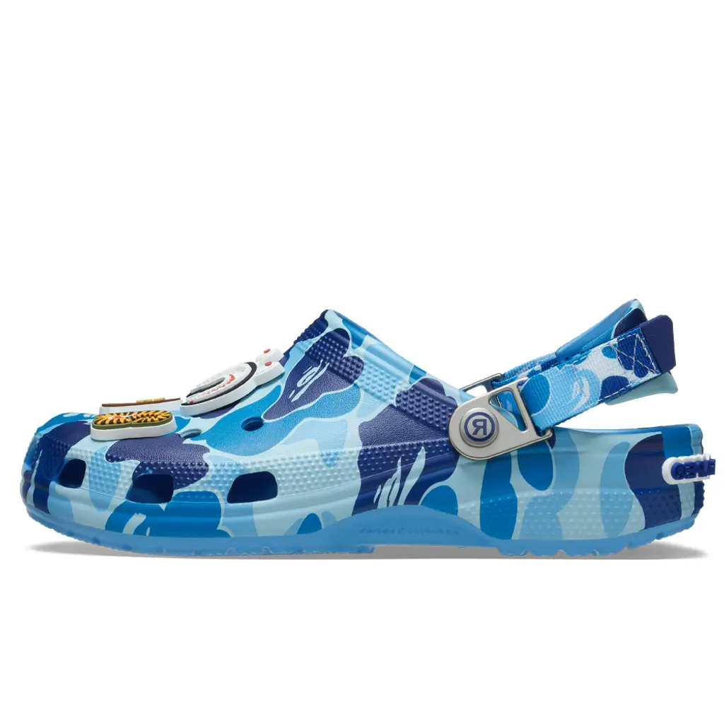 Giày Crocs Classic Clog x A Bathing Ape ABC ‘Camo Blue’